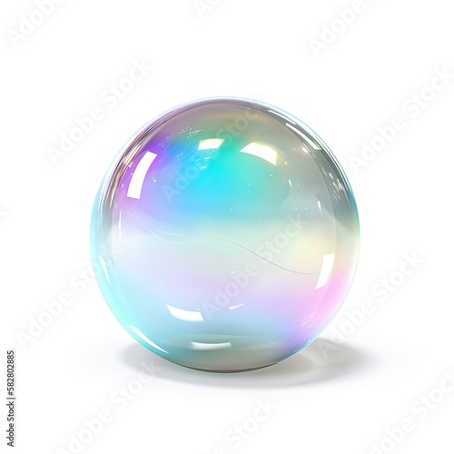 Une bulle de sph  re de verre de couleur arc-en-ciel.