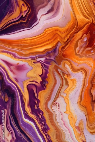 Motif de marbre d'agate abstrait de couleur violet et or et orange. Idéal pour la décoration de cadre photo maquette.