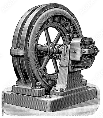 Photography Three-phase dynamo machine with coupled exciter