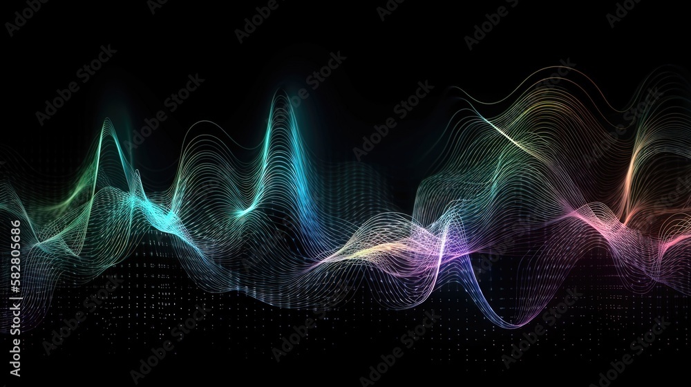Arrière-plan vectoriel abstrait d'onde sonore de mouvement.