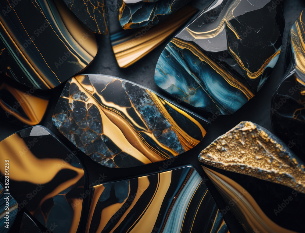 Dark black and gold Marble stone texture background material with