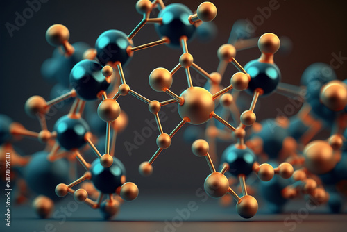 Abstract Background Atom or Molecule Structure Ai Generated Art Work