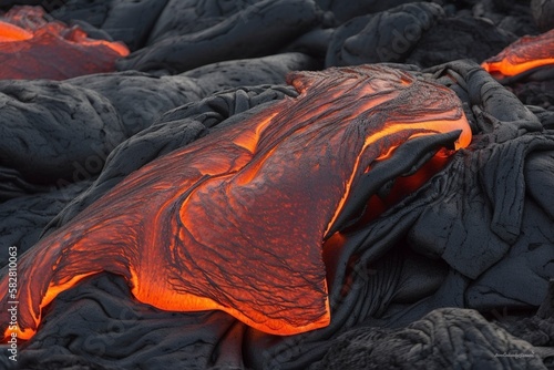 Lava from volcano, created with generative AI