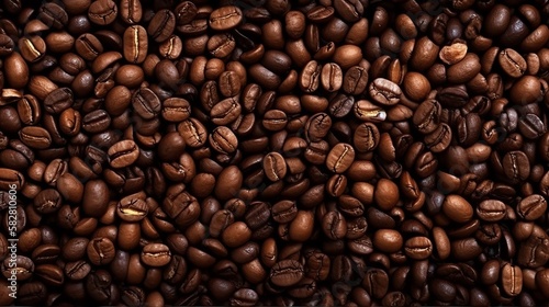 Roasted coffee beans background Generative AI