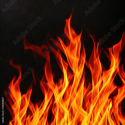  Fire flames on black background [IA Generativa]