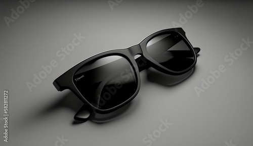 black sunglasses on white background