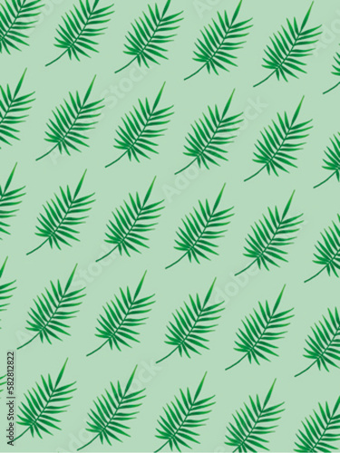 green stap pattern with green plant