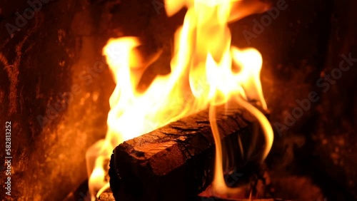 Slow-motion video of fire and flames