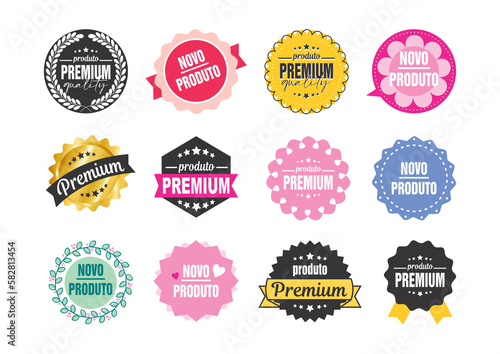 Cuadro en lienzo set Selo, Selo premium, produto novo, selo produto novo, selos para produto, car