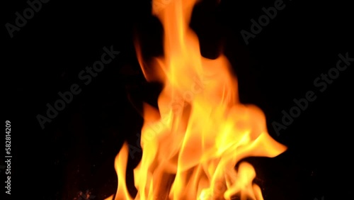 Slow-motion video of fire and flames