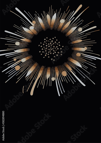 A set of backgrounds for text, psychedelic hippie art sparklers , a frame of stylized Fireworks. Posters dedicated to Guy Fawkes' Night , Bonfire Night , Fireworks Night, New Year, July 14, Bastille d