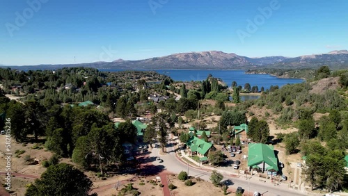 Villa Pehuenia, Neuquen, Argentina. Aerial view. photo