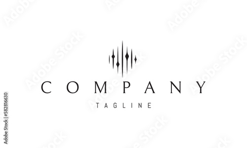 Vector logo on which an abstract image of a device for adjustment.