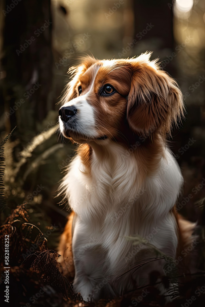 portrait of a kooikerhondje dog