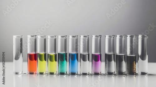 colorful test tubes with light background