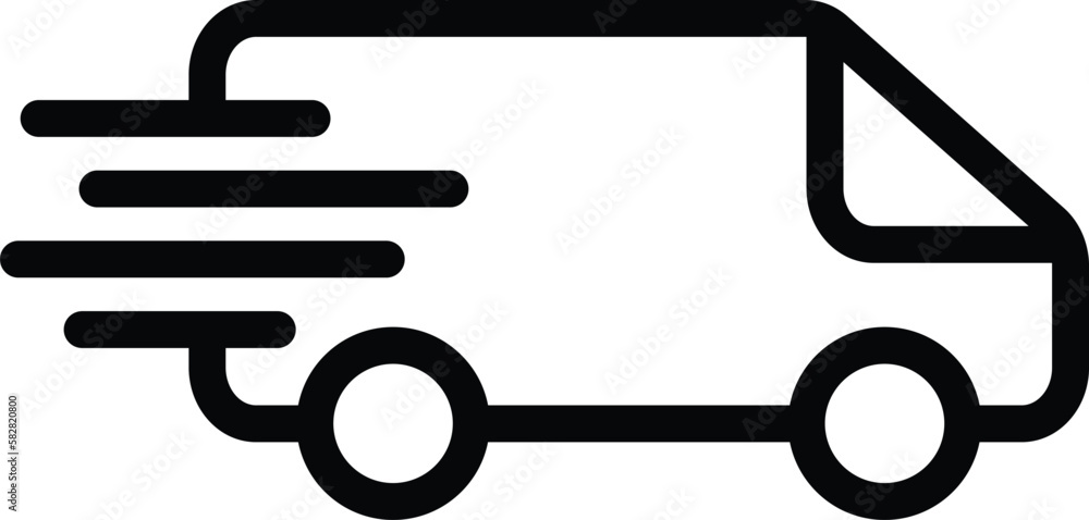 Fast shipping delivery truck icon . Vector illustration for apps and websites . Delivery truck icon Fast shipping delivery truck icon . Vector illustration for apps and websites . Delivery truck icon