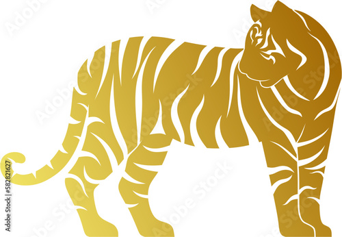 tiger silhouette logo (gold gradient) on transparent background