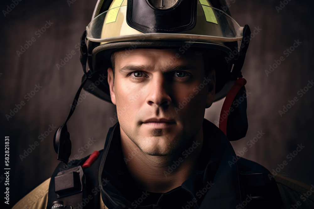 Portrait of a male firefighter