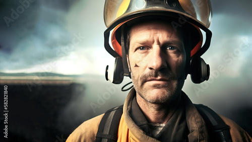 Portrait of a male firefighter © oleksandr.info