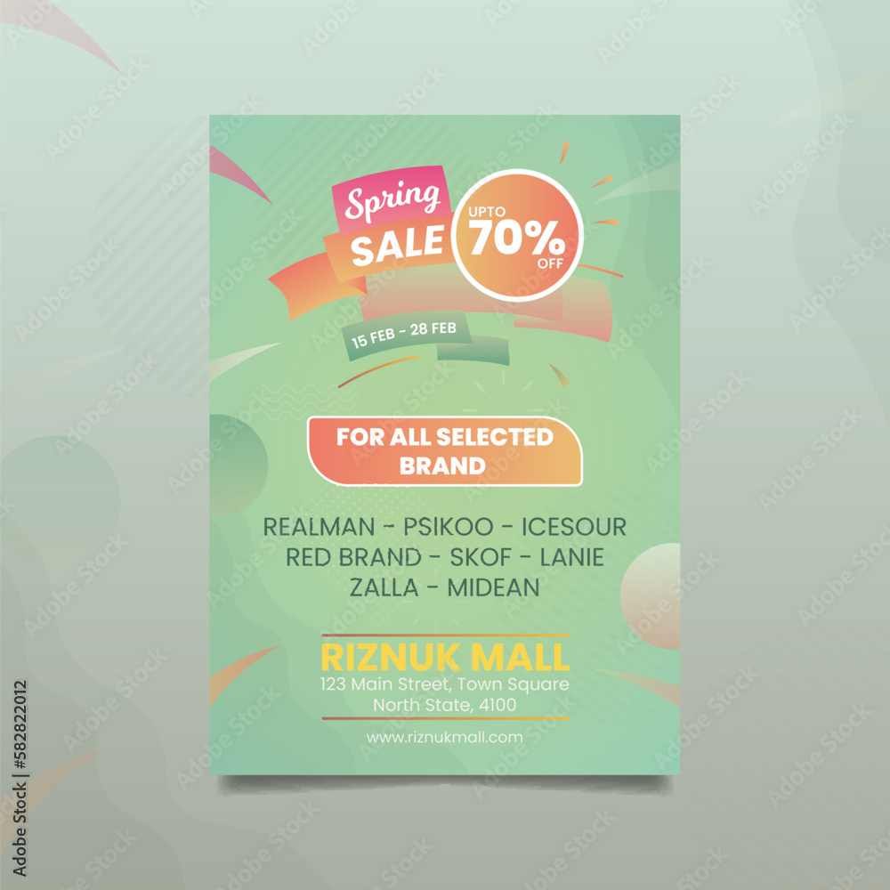 Fototapeta premium Spring sale discount template for infographics design 