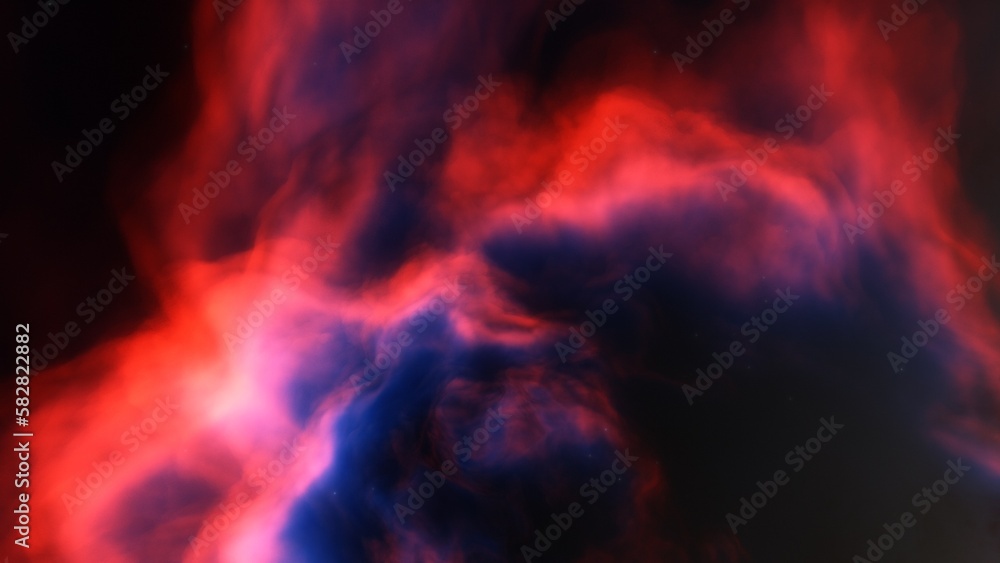 Cosmic background with a blue purple nebula and stars
