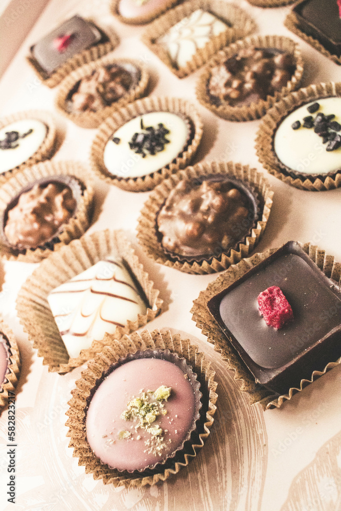 chocolate candies with icing chocolate candies with icing