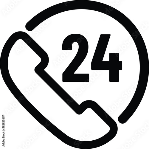 24 hour service icon . twenty four hour support icon vector illustration