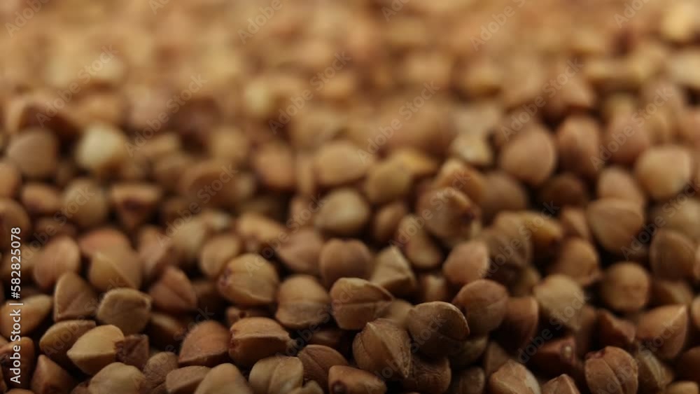 buckwheat groats close-up background food video for cooking buckwheat groats close-up background food video for cooking