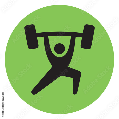 Sports icon of a weightlifter. Vector illustration