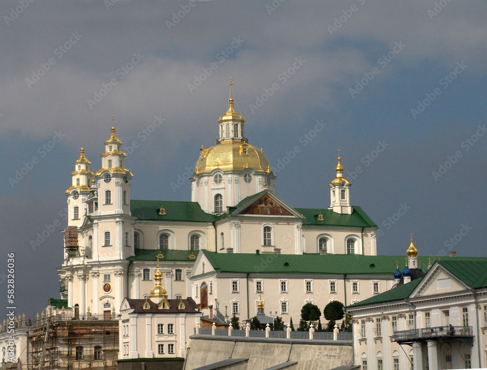 Holy Dormition Pochaev Lavra. Ukraine. September 02, 2006. Christian Orthodox architectural complex and monastery.