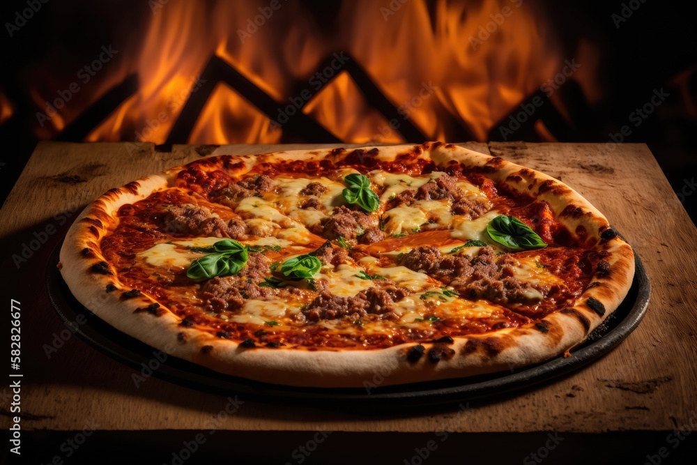 Italian food, delicious homemade pizza with mozzarella and cherry tomatoes ready to eat. Italian food, delicious homemade pizza with mozzarella and cherry tomatoes ready to eat.