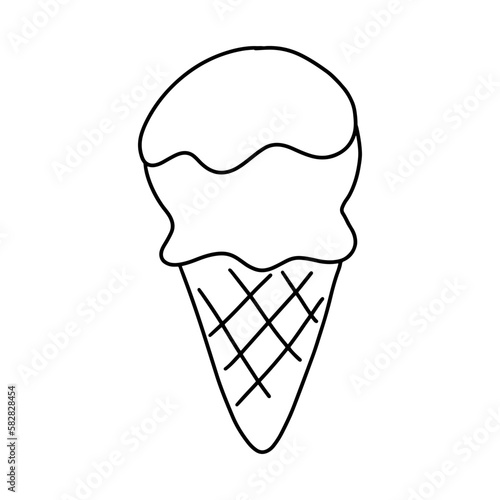 ice cream cone hand drawn