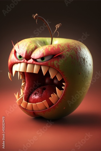 The Macabre Apple Monster: A Terrifying Character for Horror Fans, GENERATIVE AI