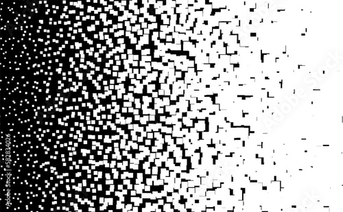 Halftone point. Fading gradient. Background from squares. Point  of noise. Overlay effect. Reliability pattern.