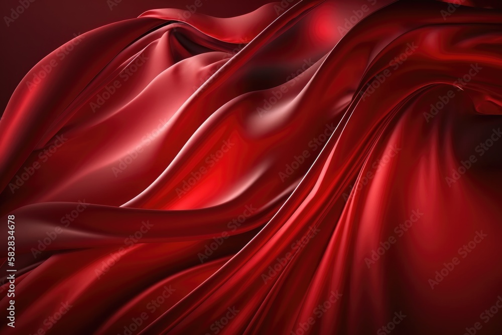 Obraz premium Red silk satin background. Abstract background luxury cloth or liquid wave or wavy folds.