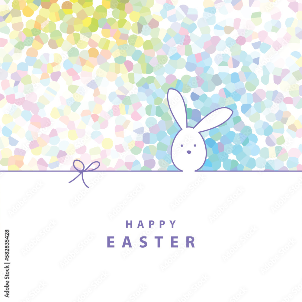 Easter card - bunny family, colorful background Easter card - bunny family, colorful background