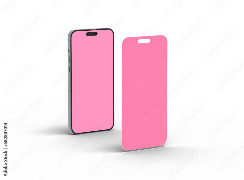 Render of smartphone and some separated screens floating on transparent background. ui ux app concept. 3d render Render of smartphone and some separated screens floating on transparent background. ui ux app concept. 3d render