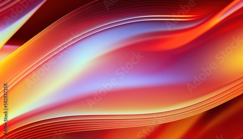 Abstract iridescent transparent amber. Amber geometry as background 3d render. Gradient design element for backgrounds, banners, wallpapers, posters - Generative AI