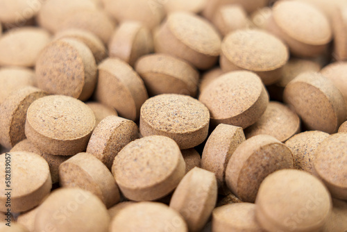 Brewer's yeast pills. Supplement tablets