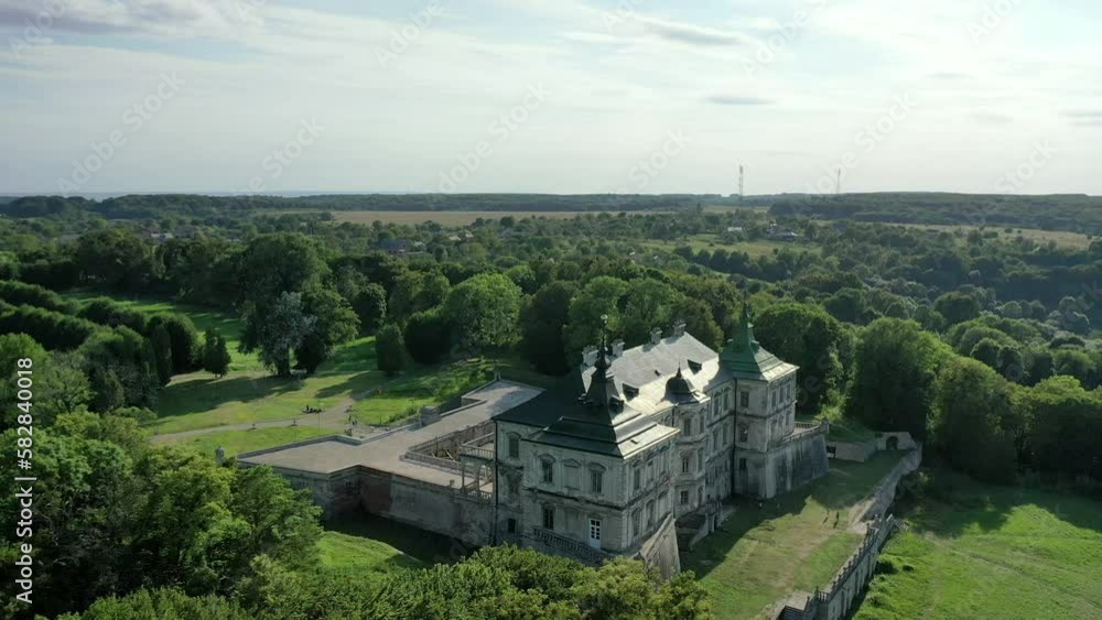 Aerial shot Pidhirtsi Castle in western part of Ukraine. Aerial shot Pidhirtsi Castle in western part of Ukraine.