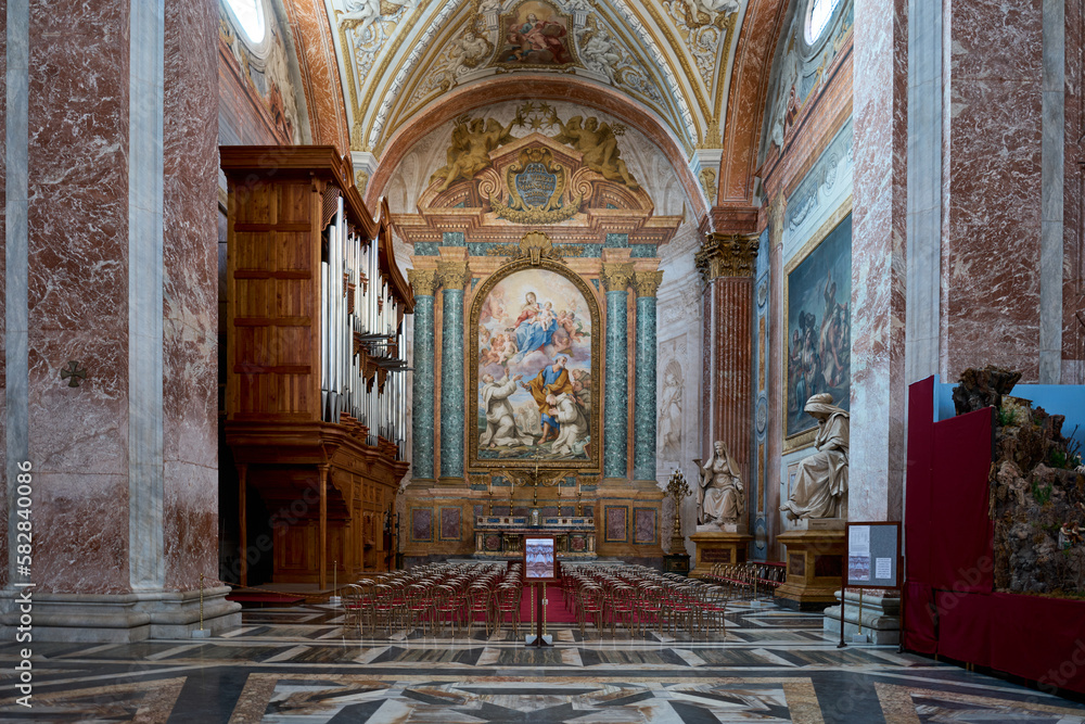 Cappella di San Bruno (St Bruno chapel) of the mannerist styled church of Santa Maria degli Angeli church in Rome, Italy
