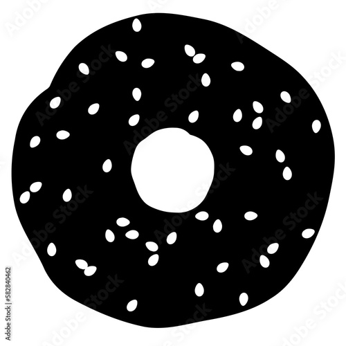 Simple bagel illustration. Transparent PNG design element for websites, print and other graphics.