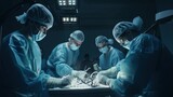 A group of surgeons operating. Generative AI.