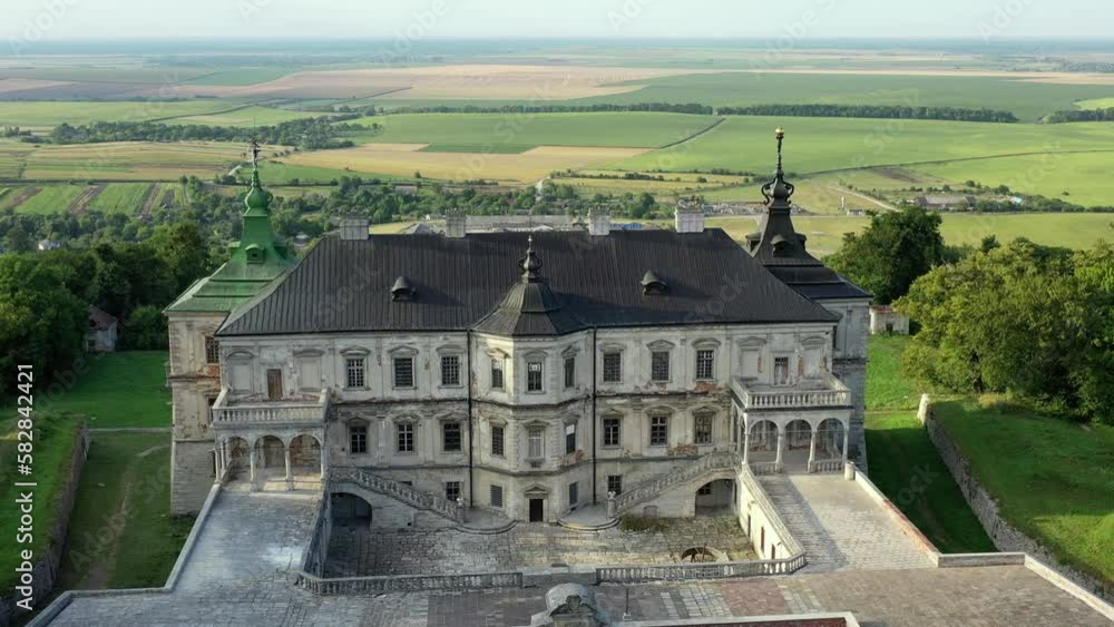 Aerial shot Pidhirtsi Castle in western part of Ukraine. Aerial shot Pidhirtsi Castle in western part of Ukraine.