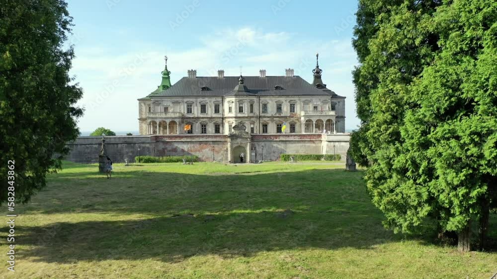 Aerial shot Pidhirtsi Castle in western part of Ukraine. Aerial shot Pidhirtsi Castle in western part of Ukraine.