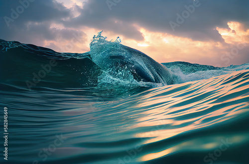 Calm deep water background, wave swirl close up, created using ai tool