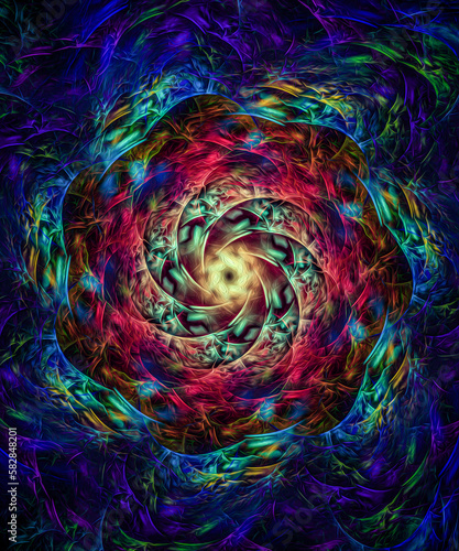 abstract fractal background swirling mandala