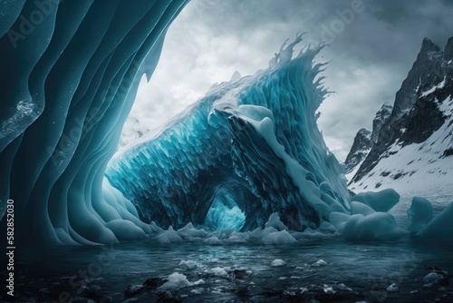 Frozen giants of the sea. AI generated