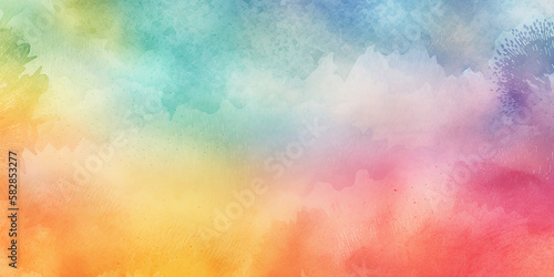 colorful abstract watercolor background, rainbow colors, cloud designs
