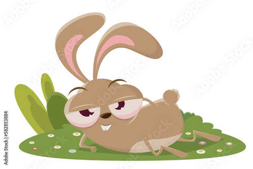 funny cartoon rabbit in a flirty pose